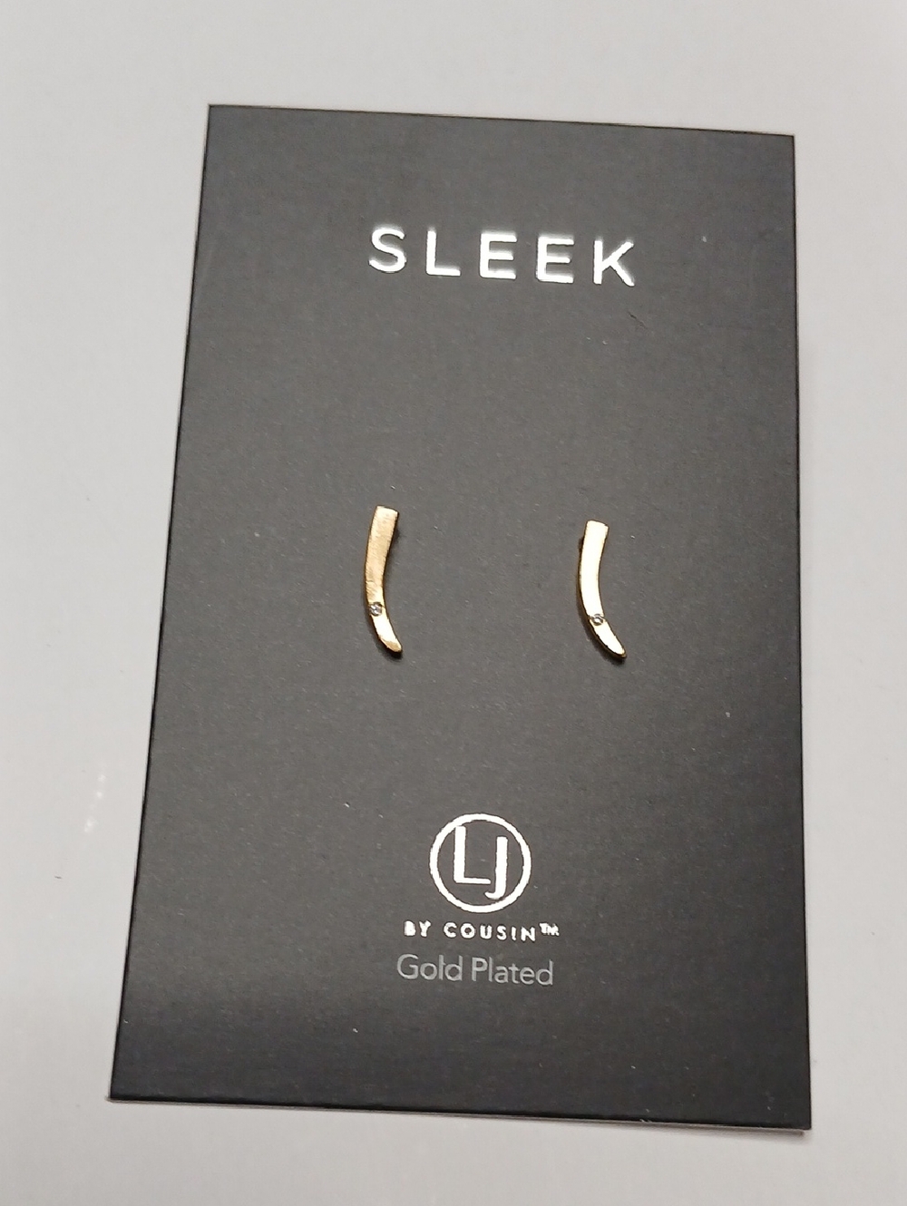 New LAURA JANELLE minimalist Gold Plated Abstract Design Earrings With Swarovski